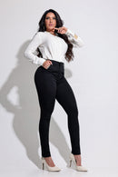 Calça Jeans Feminina Preto Intenso Modeladora Que Desenha As Curvas JEB37