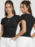 Blusa Baby Tee Manga Curta Baby Look