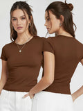 Blusa Baby Tee Manga Curta Baby Look